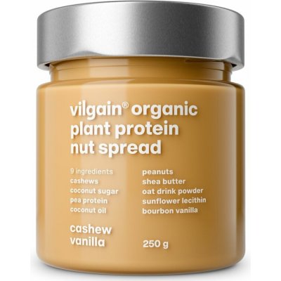 Vilgain Plant Protein Nut Spread BIO kešu a vanilka 250 g – Zboží Mobilmania
