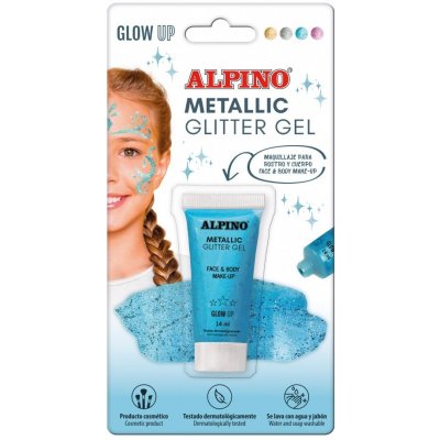 Alpino třpytivý gel na obličej a tělo metalická modrá 14ml – Zboží Mobilmania