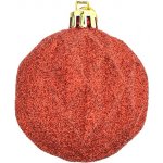 H&S collection Vánoční koulička 6cm Červená se třpytkami tvarovaná 1ks – Hledejceny.cz