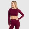 Dámské sportovní tričko Iron Aesthetics Bezešvý crop top Rift bordová