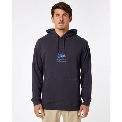 Rip Curl HOODED FLEECE PRINT Washed Black