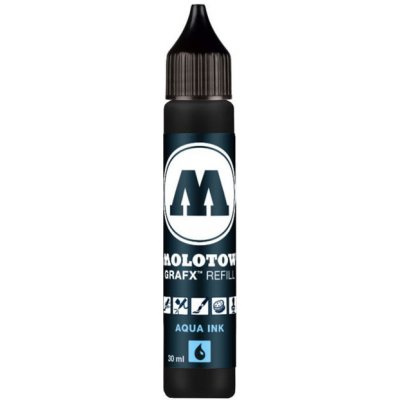 Molotow náhradní náplň GRAFX Aqua INK 30 ml deep black – Zboží Mobilmania