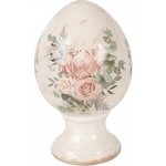 Clayre & Eef Béžové antik keramické vajíčko s květy Protea Eucalypt M - Ø 12*19 cm – Hledejceny.cz