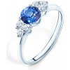 Prsteny Savicky zásnubní prsten Fairytale bílé zlato modrý safír bílé safíry Z601