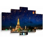 Obraz - Lampióny štěstí, Bangkok, pětidílný 150x105 cm – Hledejceny.cz