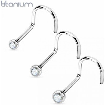 Šperky4U piercing do nosu titan čirý kamínek TIT1025C-020 – Zboží Dáma