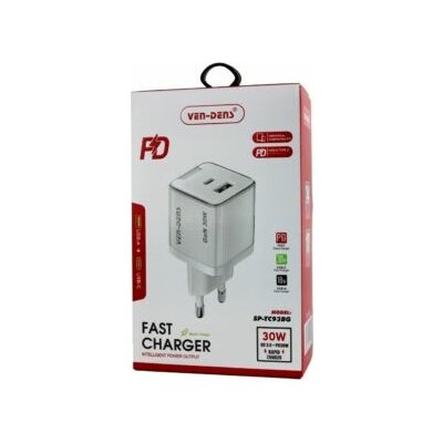 Ven-Dens Intelligent Charger, 30W, 3 port, 2x USB Type-C, 1 x USB Type-A, QC 3.0, Bílá, Nabíjecí adaptér – Zboží Živě
