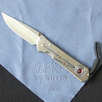Chris Reeve Knives Large Sebenza 21 Unique Graphic with Carnelian