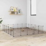 vidaXL 20panelová ohrádka pro zvířata s dvířky černá 35 x 35 cm ocel 9799.3114019 – Hledejceny.cz