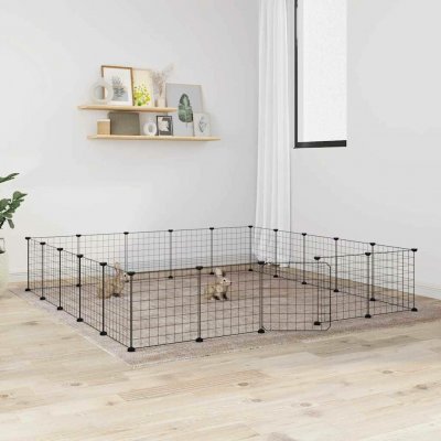 vidaXL 20panelová ohrádka pro zvířata s dvířky černá 35 x 35 cm ocel 9799.3114019 – Hledejceny.cz