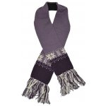Sanu Babu vlněná šála s jemným designem vloček a třásněmi fialová – Zboží Dáma