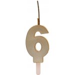 Dortisimo Dekora svíčka s prskavkou zlatá číslo 6 – Sleviste.cz