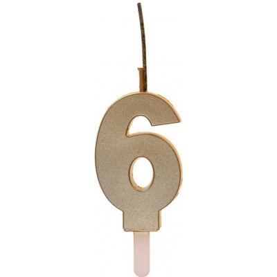 Dortisimo Dekora svíčka s prskavkou zlatá číslo 6 – Sleviste.cz