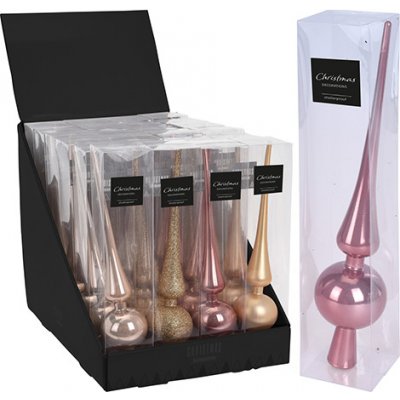 KOOPMAN Špic na vánoční stromeček plastový různé barvy 28 cm mix 1ks – Zboží Dáma