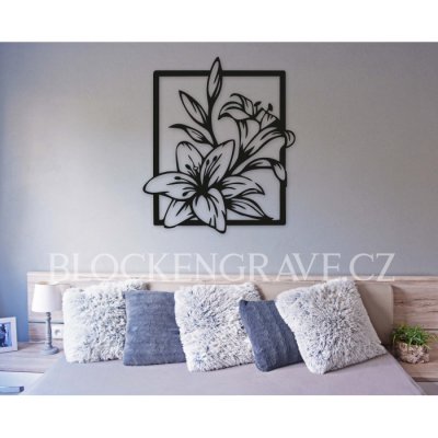Block Engrave Dřevěný obraz Lilie 55x47cm – Hledejceny.cz