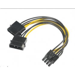 AKASA 4-pin Molex na 6+2-pin PCIe adaptér