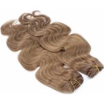 Deluxe clip in vlasy vlnité 100% lidské REMY 50cm světle hnědá – Hledejceny.cz