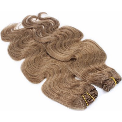 Deluxe clip in vlasy vlnité 100% lidské REMY 50cm světle hnědá – Hledejceny.cz