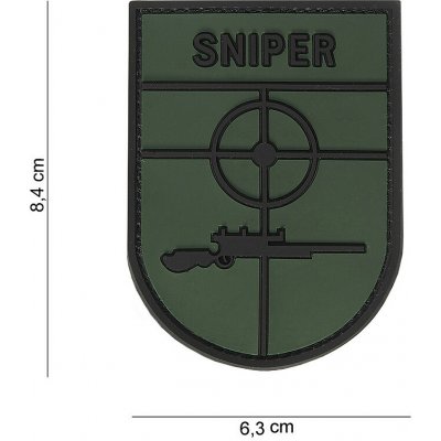 Gumová nášivka 101 Inc nápis Sniper - olivová – Hledejceny.cz
