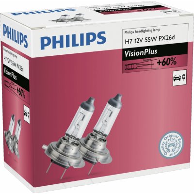 Philips Vision Plus 12972VPC2 H7 PX26d 12V 55W 2 ks – Zbozi.Blesk.cz