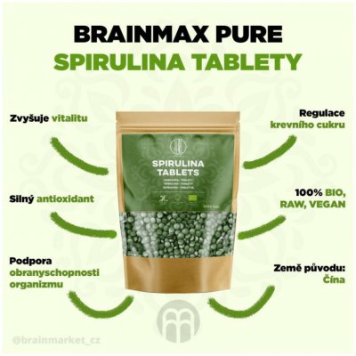 BrainMax Spirulina BIO 500 tablet – Hledejceny.cz