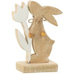 Dřevěná dekorace králíček s tulipánem 10*5*15 cm – Hledejceny.cz