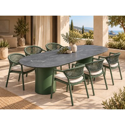 Hartman Valencia & Taragona duck green stůl 220 × 100 cm + 6 křesel – Hledejceny.cz