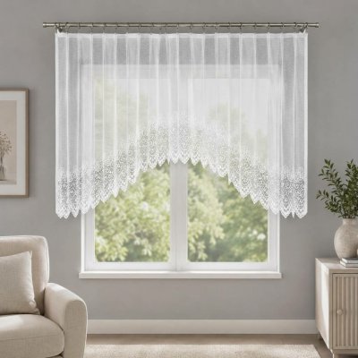 MyBestHome Dekorační oblouková krátká záclona na žabky VIOLETTA 150 bílá 250 × 150 cm – Hledejceny.cz