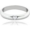 Prsteny Minet stříbrný snubní prsten se srdíčkem a bílými zirkony JMAN0446SR