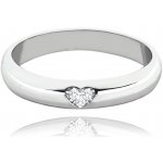 Minet stříbrný snubní prsten se srdíčkem a bílými zirkony JMAN0446SR – Zboží Dáma