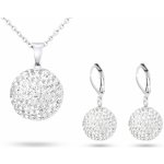 Biju set z chirurgické oceli řetízek visací náušnice bílá kulička ozdobená zirkony 166 – Zboží Dáma Biju set z chirurgické oceli řetízek visací náušnice bílá kulička ozdobená zirkony 166 – Zboží Dáma