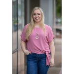 Elegantní tričko s uzlem Serena Mechově zelená – Zboží Mobilmania