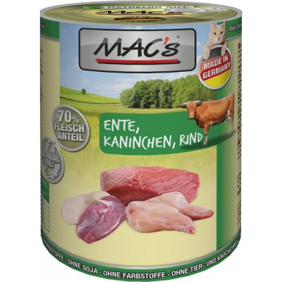 Mac's Cat KACHNA KRÁLÍK HOVĚZÍ 400 g