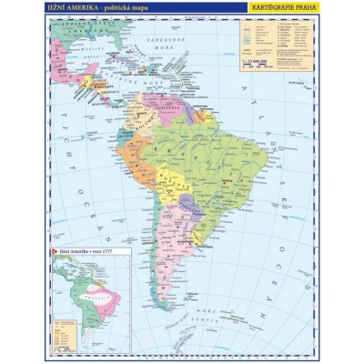 Kartografie Mapa Jižní Amerika příruční polit.mapa
