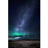 Plakát Fotografie Aurora Borealis with the Milky Way, Arctic-Images, 26.7 × 40 cm