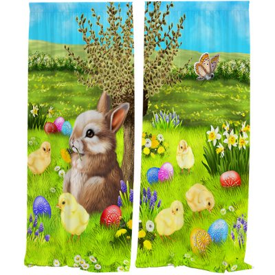 IMPAR Závěsy Králíček u vrby (Rozměr : 140x250, Materiál: Interlock) – Hledejceny.cz