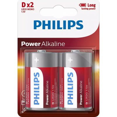 Philips Power Alkaline D 2KS LR20P2B/10 – Zboží Mobilmania