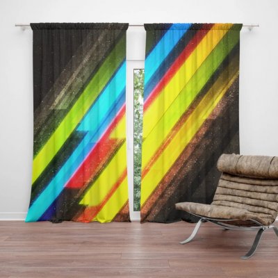 Sablio Závěs Pruhová abstrakce: 2ks 140x250cm – Hledejceny.cz