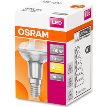 Osram Reflektorová LED žárovka E14 4,3 W 345 lm teplá bílá en. třída A+ od  105 Kč - Heureka.cz