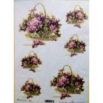 Itd. Collection Rýžový papír Fialky v košíku A4 – Zboží Dáma