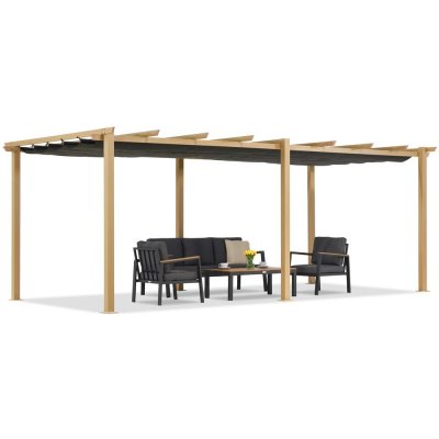 Garden Point terasová pergola 3x6 m Barbados woodlike-antracitová – Zboží Mobilmania