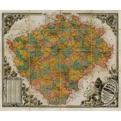 Království České 1883 - nástěnná mapa 120 x 100 cm, lamino + lišty – Zbozi.Blesk.cz
