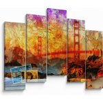 Obraz - Golden Gate, San Francisco, Kalifornie, pětidílný 125x90 cm – Hledejceny.cz