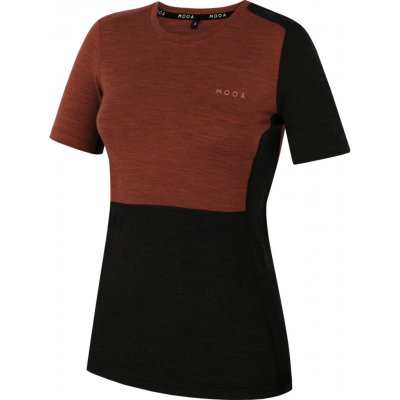 Dámské triko MOOA MerinoSilk Block 160 short oranžová – Hledejceny.cz