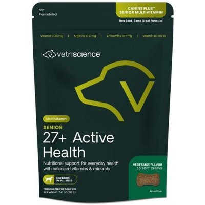 VetriScience 27+ Active Health Canine Plus Senior Multivitamin 210 g 60 ks – Hledejceny.cz