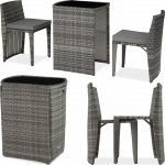 tectake 404210 ratanový set bistro hamburg - šedá – Zbozi.Blesk.cz