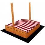 Baby Mix dřevěné pískoviště se stříškou 120x120 cm červeno-bílé – Sleviste.cz