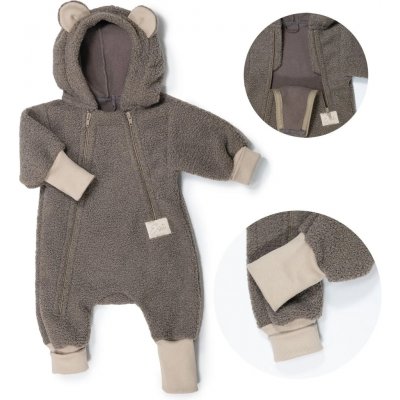 ESITO Rostoucí zimní kombinéza Teddy fleece double Brown hnědá – Zboží Dáma