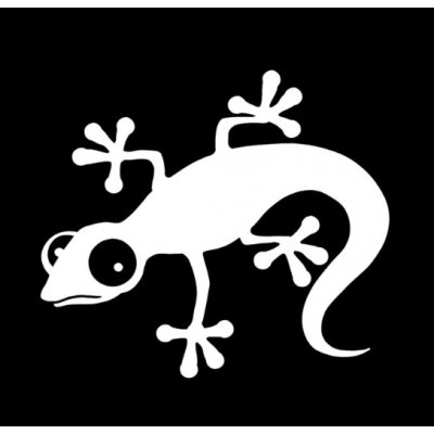 Samolepka (na auto, notebook) ještěrka (bílá) 6 – Zboží Živě