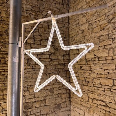 DECOLED Easy Fix 2D LED světelná hvězda, Ø 74 cm, teple bílá, dekor na veřejné osvětlení, hliník – Hledejceny.cz